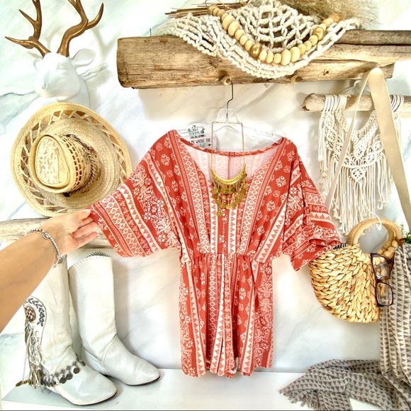 Vintage Other - 🧡 Super soft BOHO romper w paisley /western/country vibe ✨